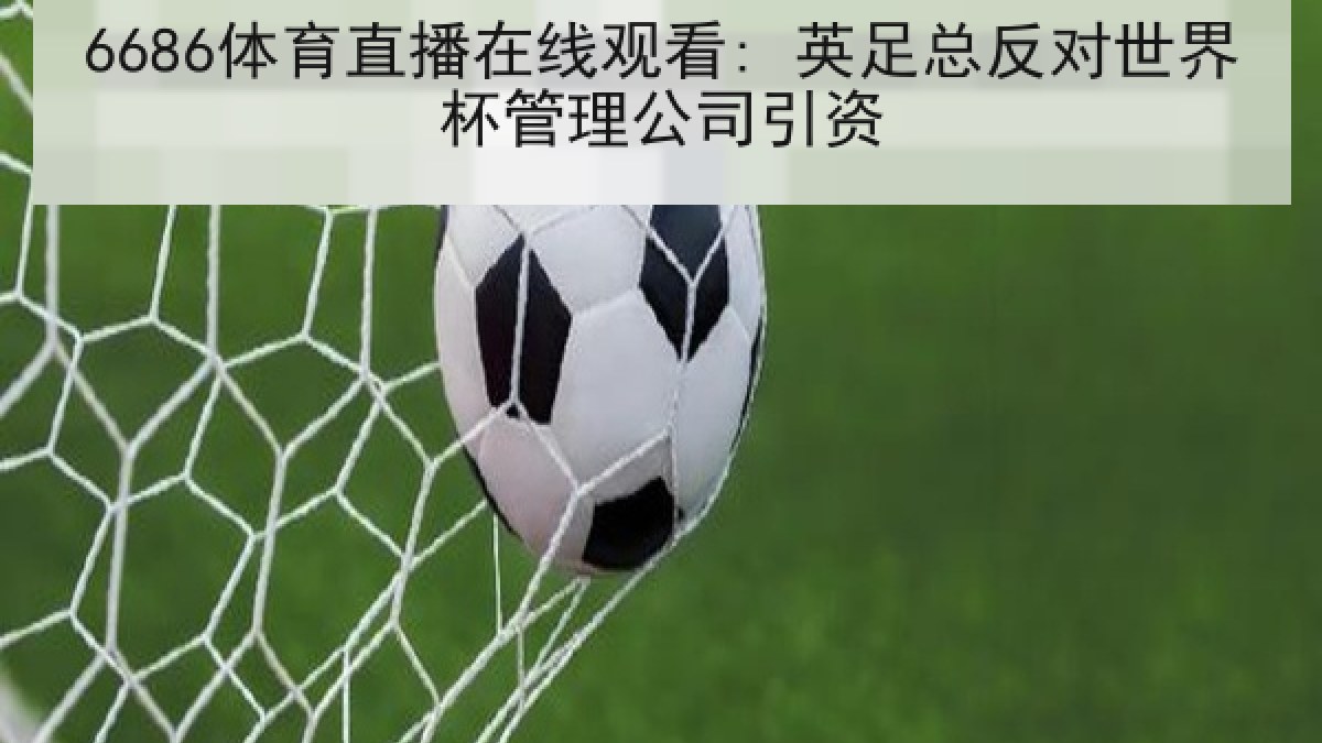 6686体育直播在线观看: 英足总反对世界杯管理公司引资